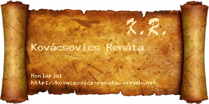 Kovácsovics Renáta névjegykártya